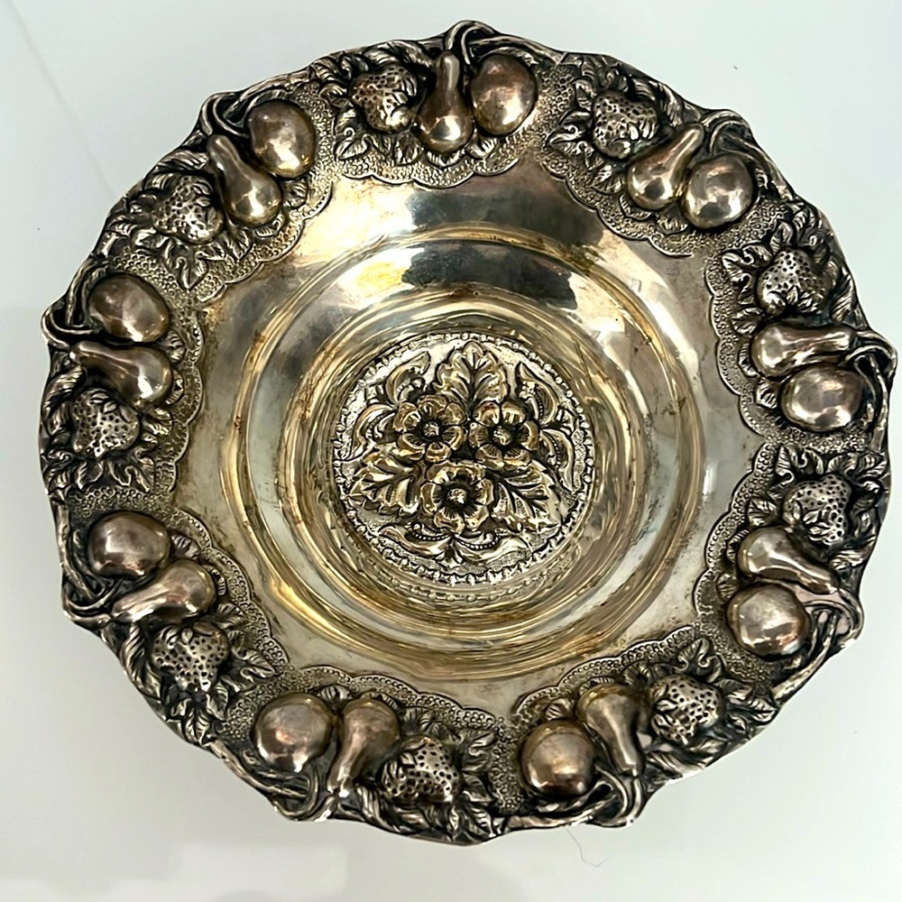 Vintage 164g ornate 925 silver dish